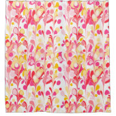 Abstraktes Retro-Marmormuster Rosa Gelb Duschvorhang (Vorderseite)