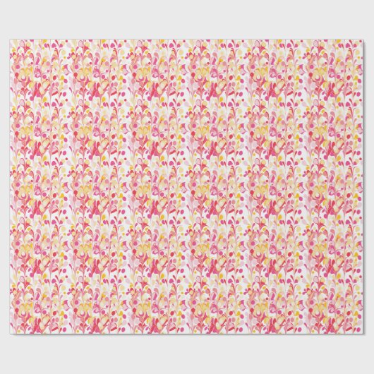 Abstraktes Retro-Marmormuster Rosa Gelb Geschenkpapier (Flach)