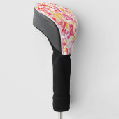 Abstraktes Retro-Marmormuster Rosa Gelb Golf Headcover (angewinkelt)