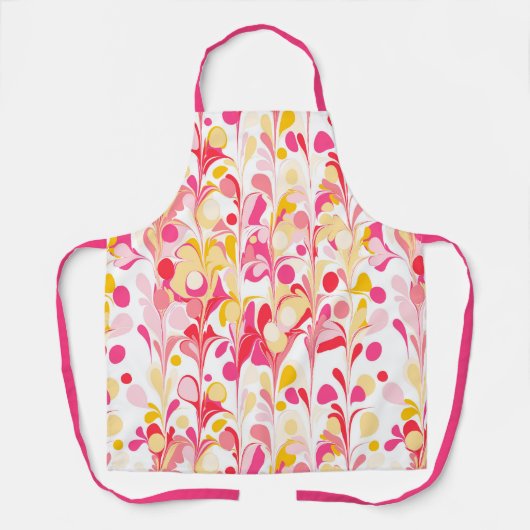 Abstraktes Retro-Marmormuster Rosa Gelb Schürze (Vorderseite)