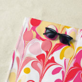 Abstraktes Retro-Marmormuster Rosa Gelb Strandtuch (Beispiel)