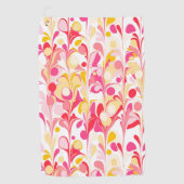 Abstraktes Retro-Marmormuster rosa Golfhandtuch (Vorderseite)