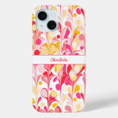Abstraktes Retro-Marmormuster Rosa Personalisiert Case-Mate iPhone Hülle (Rückseite)