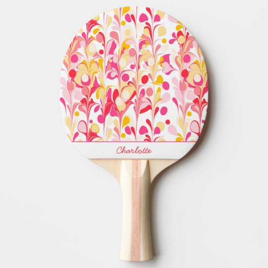 Abstraktes Retro-Marmormuster Rosa Personalisiert Tischtennis Schläger (Vorderseite)