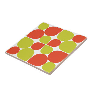 Abstraktes Retro mit Blumenmuster Fliese