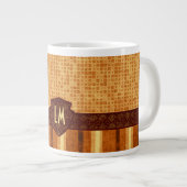 Abstraktes Retro Monogramm-bernsteinfarbiges Jumbo-Tasse (Vorderseite Rechts)