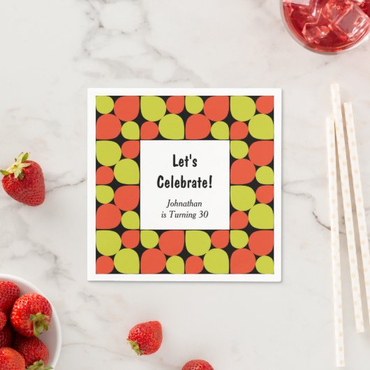 Abstraktes Retro Muster Geburtstag Serviette (Beispiel)