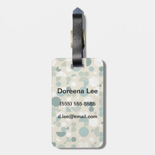 Abstraktes retro Muster Gepäckanhänger (Rückseite vertikal)