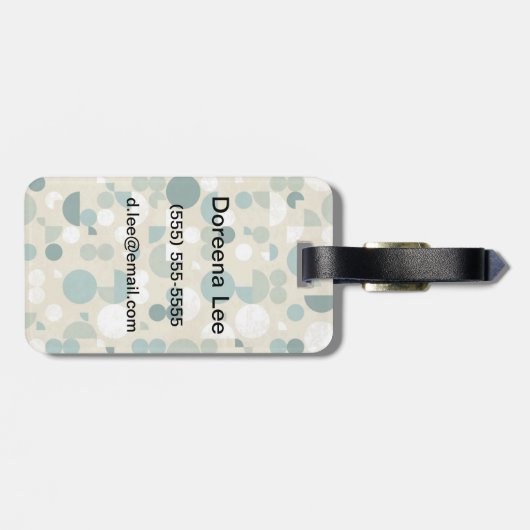 Abstraktes retro Muster Gepäckanhänger (Rückseite horizontal)