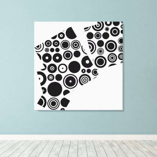 Abstraktes Retro-Muster Leinwanddruck (Insitu (Holzboden))