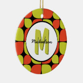 Abstraktes Retro-Muster Mit Monogramm Keramikornament (Rechts)