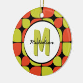 Abstraktes Retro-Muster Mit Monogramm Keramikornament (Links)
