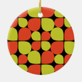 Abstraktes Retro-Muster Mit Monogramm Keramikornament (Hinten)