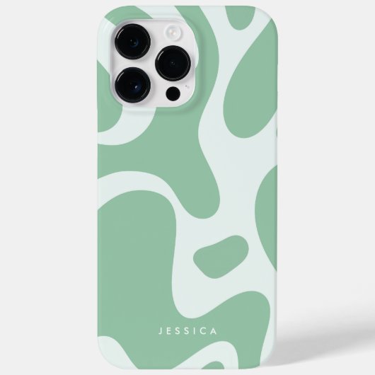 Abstraktes Retro-Muster Pastell Grüne Minze Case-Mate iPhone Hülle (Rückseite)