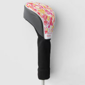 Abstraktes Retro-Muster Rosa Personalisiert Golf Headcover (angewinkelt)