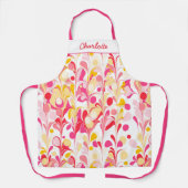 Abstraktes Retro-Muster Rosa Personalisiert Schürze (Vorderseite)