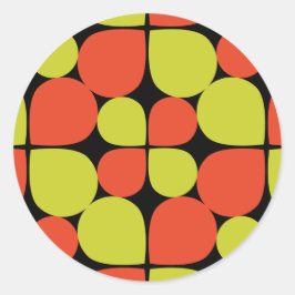 Abstraktes Retro-Muster Runder Aufkleber