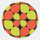 Abstraktes Retro-Muster Runder Aufkleber (Vorderseite)