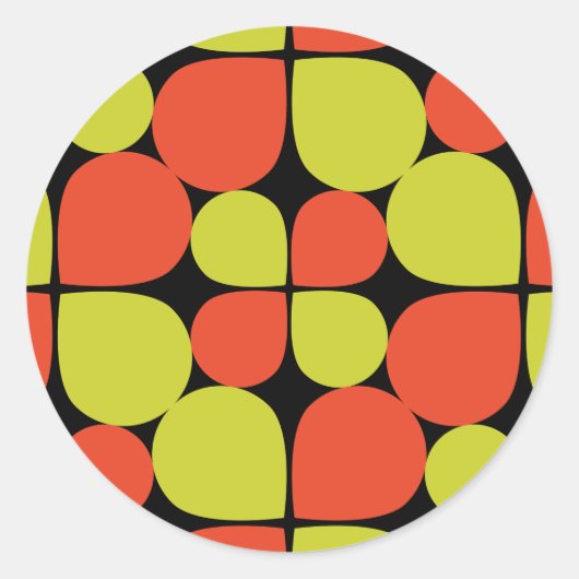 Abstraktes Retro-Muster Runder Aufkleber (Vorderseite)