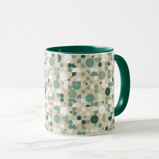 Abstraktes retro Muster Tasse (VorderseiteRechts)