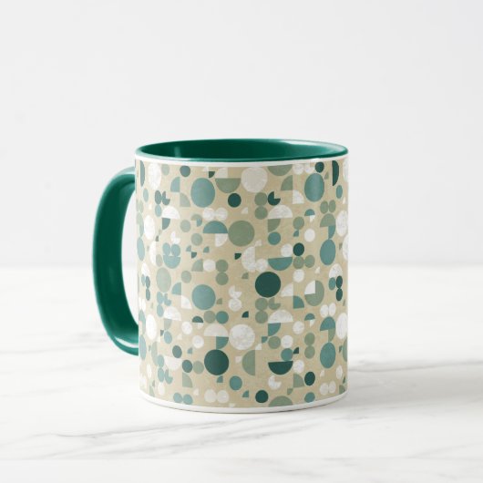 Abstraktes retro Muster Tasse (Vorderseite Links)