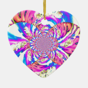 Abstraktes Retro-Rosé-Blumenmandala Rosé-Orchideen Keramik Ornament
