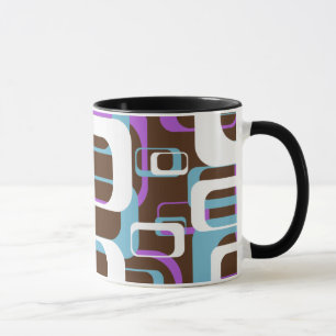 Abstraktes Retro-Schwingen 60er Jahre Geometrische Tasse