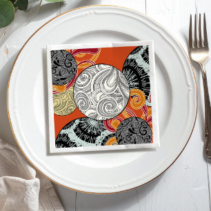Abstraktes Retro-Strudelmuster Serviette