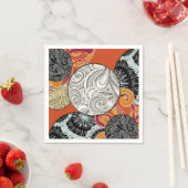 Abstraktes Retro-Strudelmuster Serviette (Beispiel)