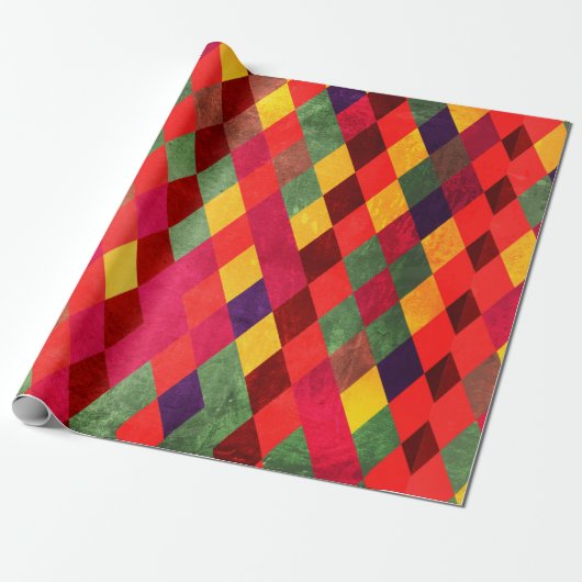 Abstraktes Retro-Vintages nahtloses Muster Geschenkpapier (Ungerollt)
