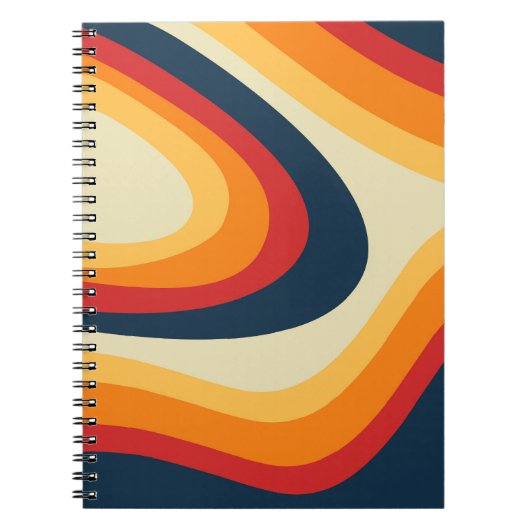 Abstraktes Retro-Wellendesign Notizblock (Vorderseite)