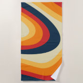 Abstraktes Retro-Wellendesign Strandtuch (Vorderseite)