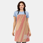Abstraktes Retrodesign in Rosa und Orange Schürze (Getragen)