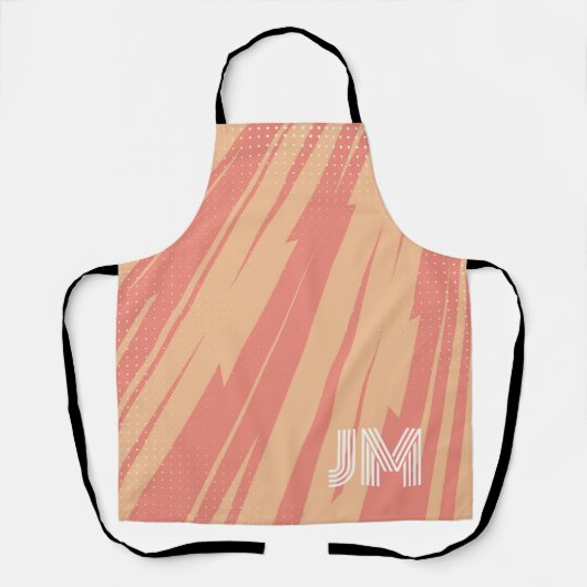 Abstraktes Retrodesign in Rosa und Orange Schürze (Vorderseite)