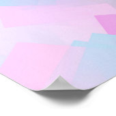 Abstraktes Retromuster geometrischer Formen in ros Poster (Ecke)