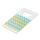 abstraktes Retrowellenmuster Geldbeutel Flaschenöffner (Rückseite Schrägansicht)