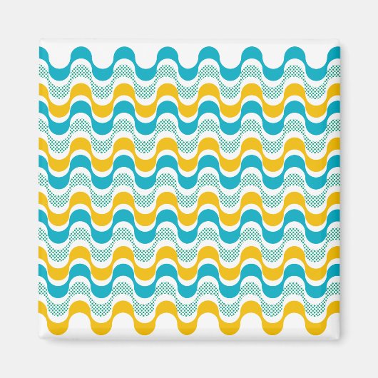 abstraktes Retrowellenmuster Magnet (Vorne)