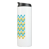 abstraktes Retrowellenmuster Thermosbecher (Nach rechts gedreht)