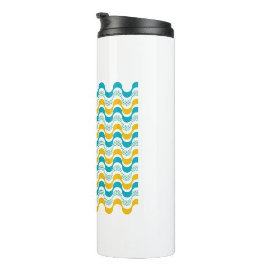 abstraktes Retrowellenmuster Thermosbecher (Nach rechts gedreht)