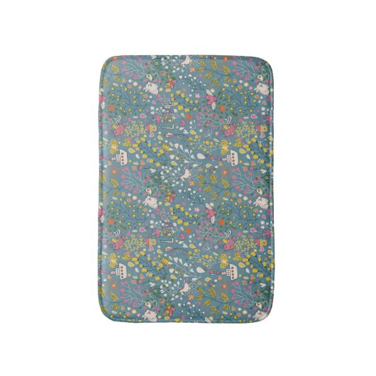 Abstraktes romantisches Muster mit Cartoon Badematte (Vorderseite Vertikal)