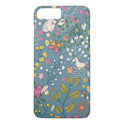 Abstraktes romantisches Muster mit Cartoon Case-Mate iPhone Hülle (Rückseite)