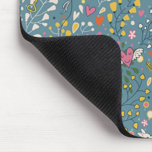 Abstraktes romantisches Muster mit Cartoon Mousepad (Ecke)