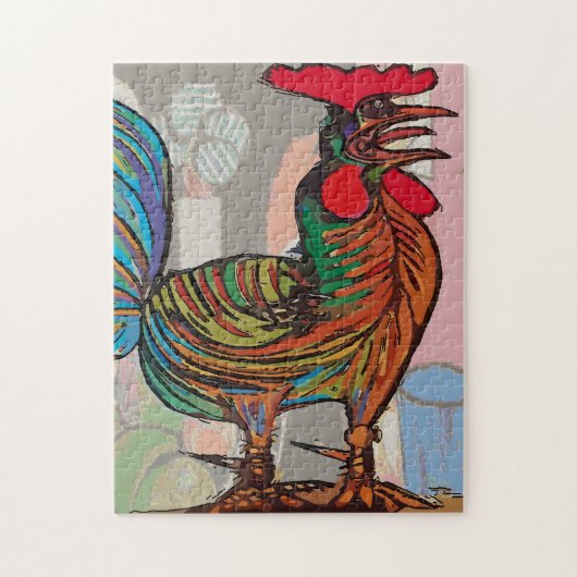 Abstraktes Rooster, Morning Call, Jigsaw Puzzle (Vertikal)