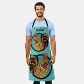 Abstraktes Rooster Schürze (Getragen)
