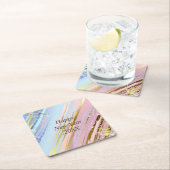 Abstraktes Rosa Blau Gold Happy New Year 20xx Rechteckiger Pappuntersetzer (Vor Ort)