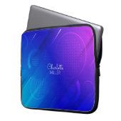 Abstraktes rosa-blaues Muster mit Individuelle Nam Laptopschutzhülle (Vorderseite Links)