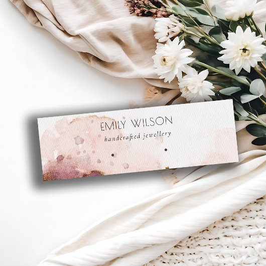 Abstraktes rosa blaues Wasserfarbenfeld - Ohrenbil Mini Visitenkarte