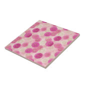 Abstraktes rosa Blumen-Spitzenkreis-Muster Fliese (Seite)