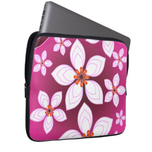 Abstraktes Rosa-Blumenmuster Ästhetische Blume Laptopschutzhülle