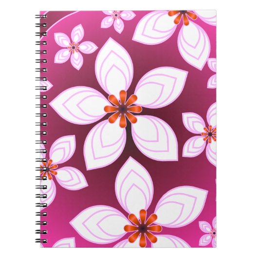Abstraktes Rosa-Blumenmuster | Ästhetische Blume Notizblock (Vorderseite)